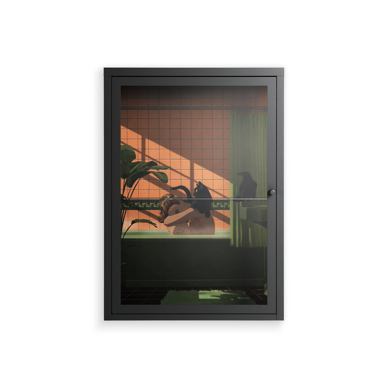 Bad Omen - Wall Cabinet - Kristin Eriksson - Antracite - Clear glass