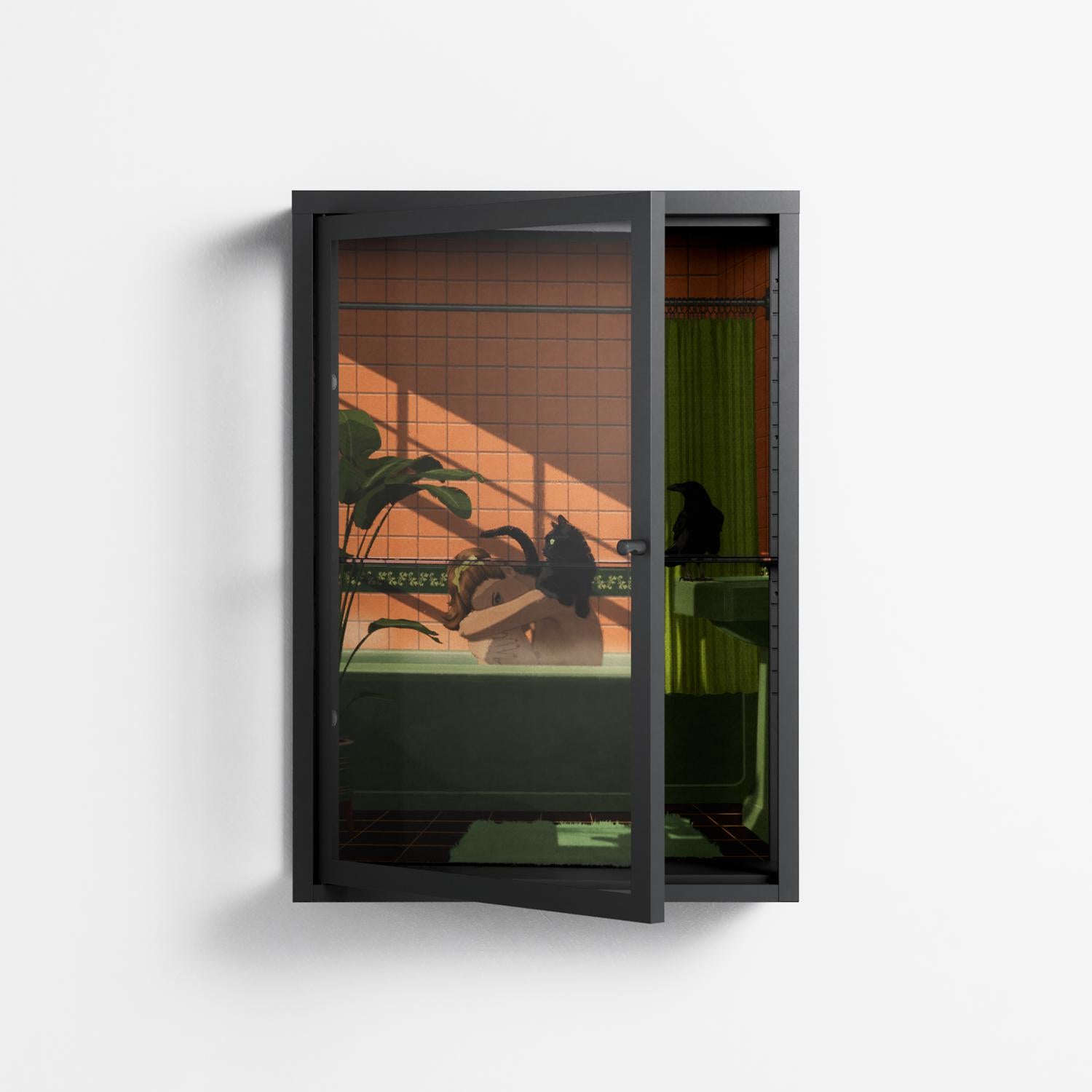 Bad Omen - Wall Cabinet - Kristin Eriksson - Antracite - Clear glass