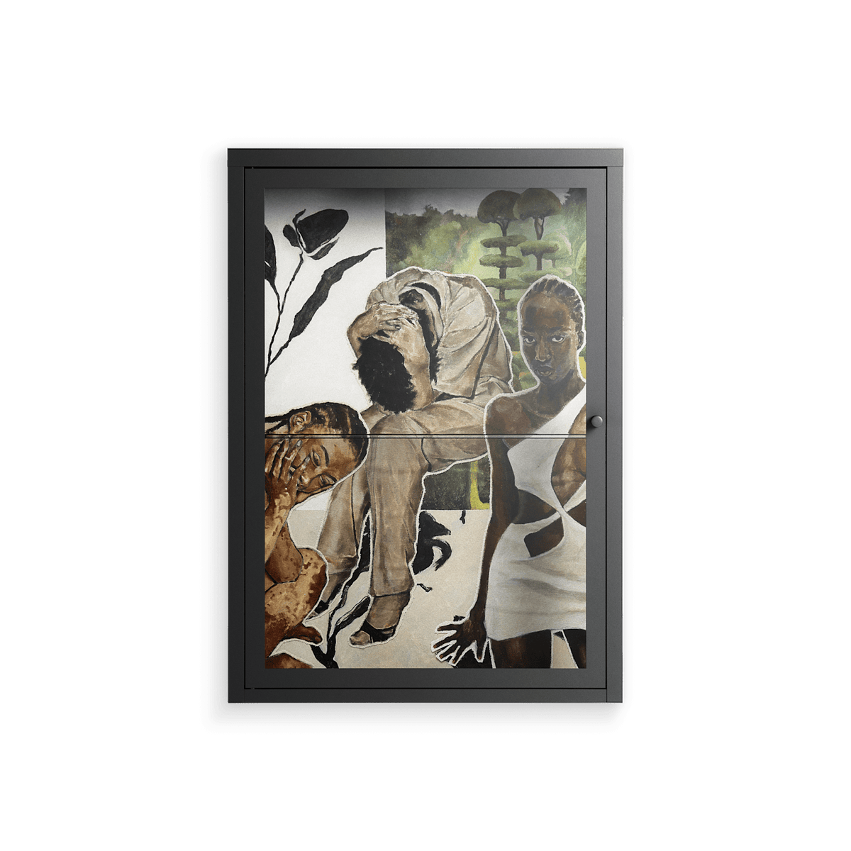 As The Rain Falls - Wall Cabinet - Sophie Goudman-Peachey - Antracite - Clear glass