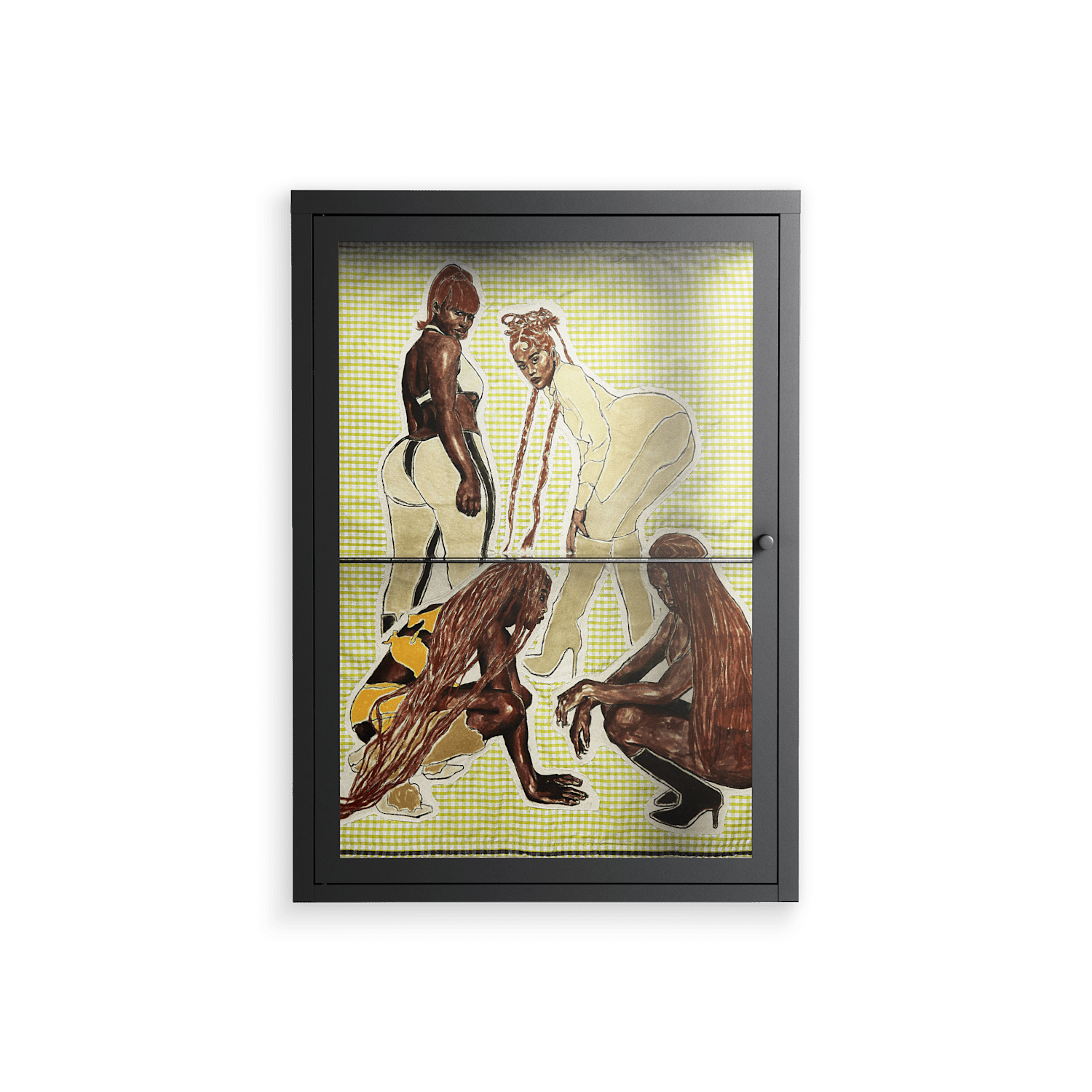 Can You Face It - Wall Cabinet - Sophie Goudman-Peachey - Antracite - Clear glass