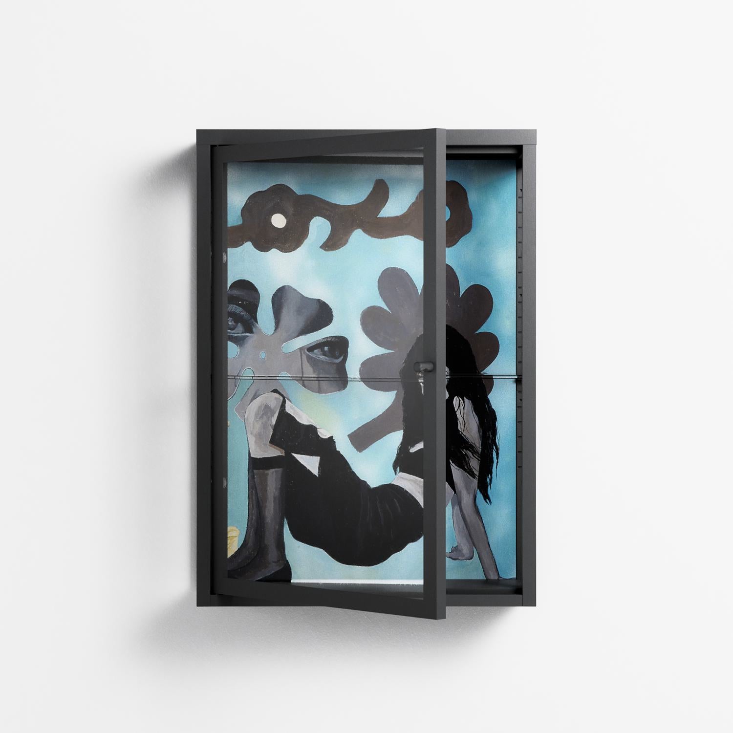 Day Dream - Wall Cabinet - Sophie Goudman-Peachey - Antracite - Clear glass