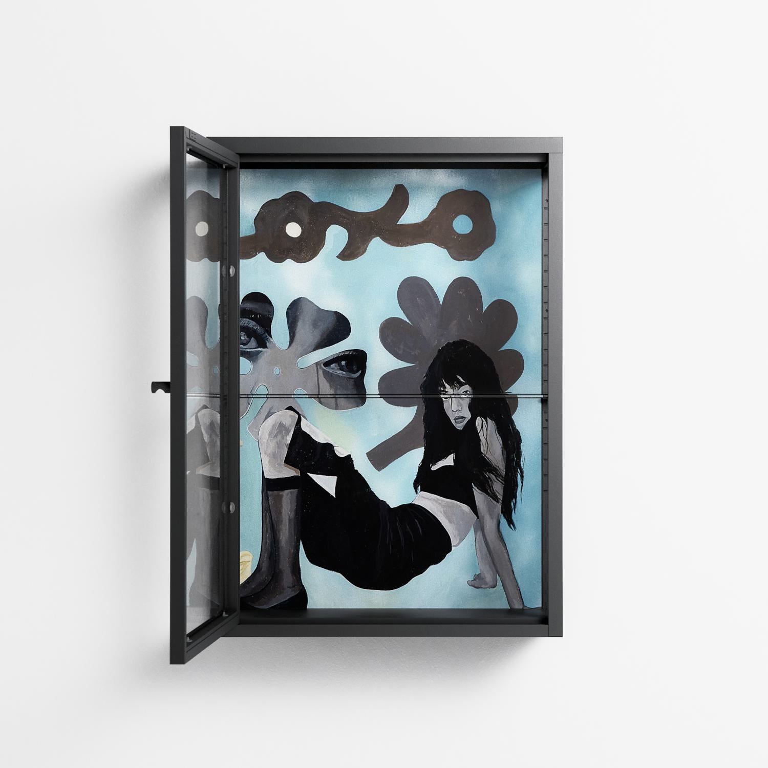 Day Dream - Wall Cabinet - Sophie Goudman-Peachey - Antracite - Clear glass