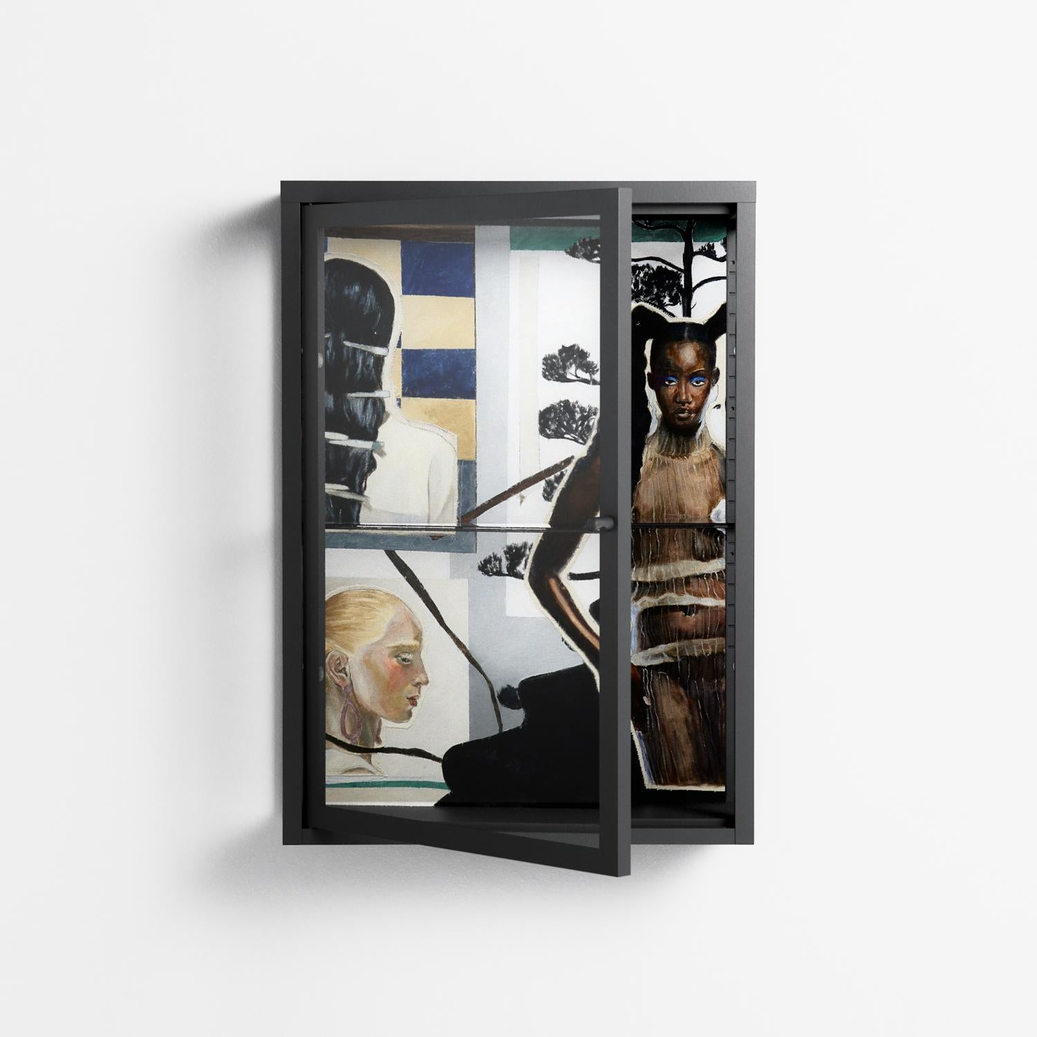 Dreaming With Open Eyes - Wall Cabinet - Sophie Goudman-Peachey - Antracite - Clear glass