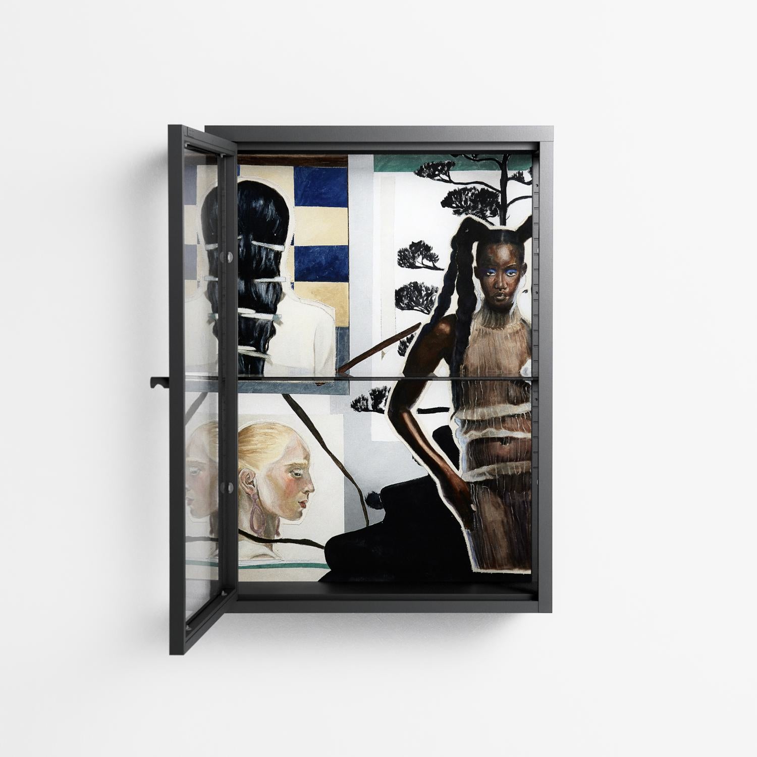 Dreaming With Open Eyes - Wall Cabinet - Sophie Goudman-Peachey - Antracite - Clear glass
