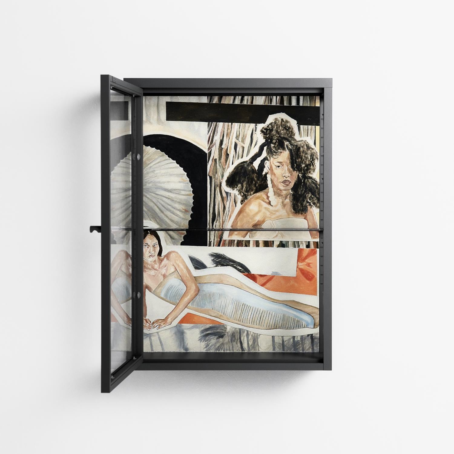 Sweet Far Away - Wall Cabinet - Sophie Goudman-Peachey - Antracite - Clear glass