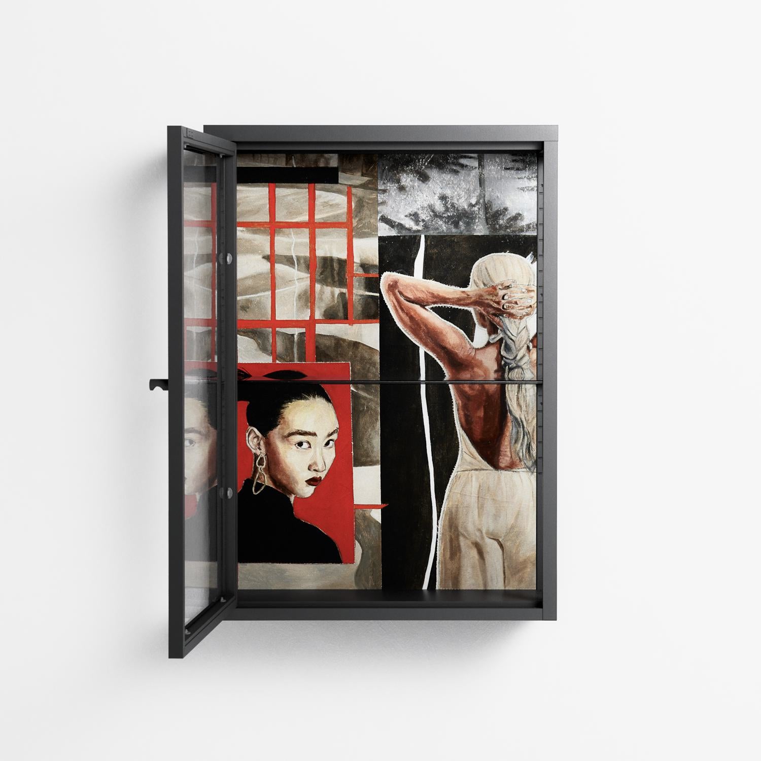 Where We Belong - Wall Cabinet - Sophie Goudman-Peachey - Antracite - Clear glass