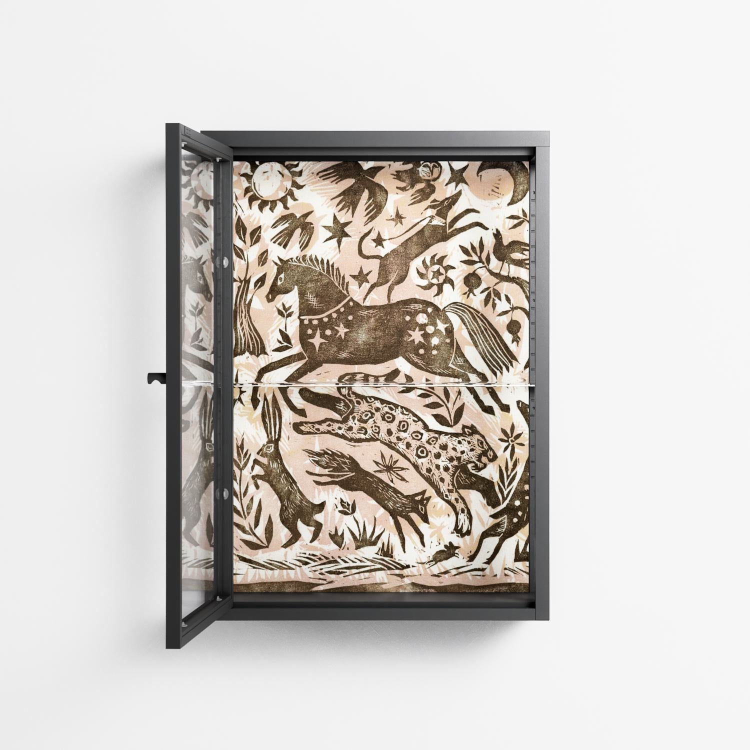 Delight Pink - Wall Cabinet - Diana Catchpole - Antracite - Clear glass