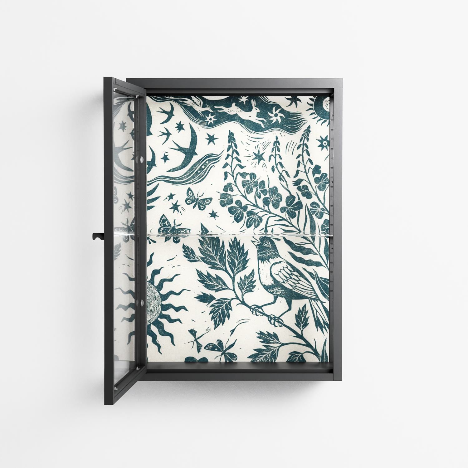 Ode to Summer 3 - Wall Cabinet - Diana Catchpole - Antracite - Clear glass