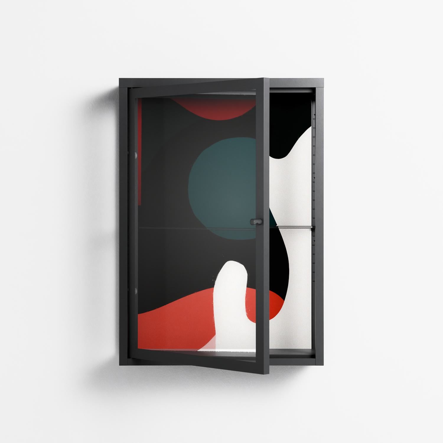 Plume - Wall Cabinet - Rikki Hewitt - Antracite - Clear glass