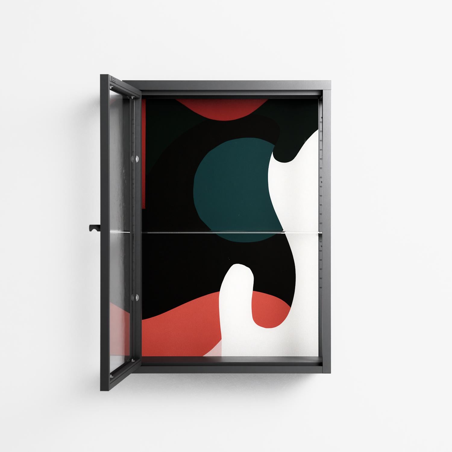 Plume - Wall Cabinet - Rikki Hewitt - Antracite - Clear glass