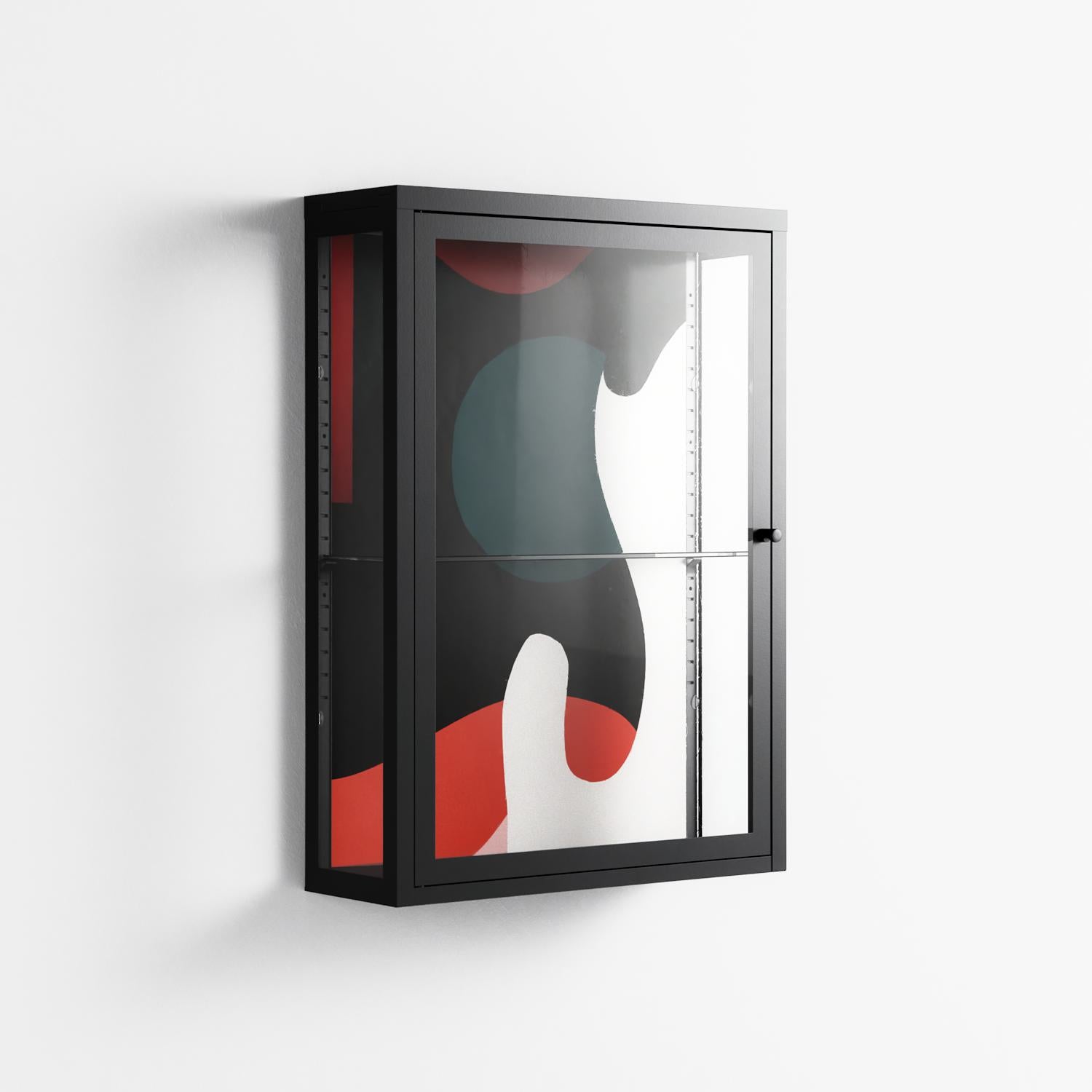Plume - Wall Cabinet - Rikki Hewitt - Antracite - Clear glass