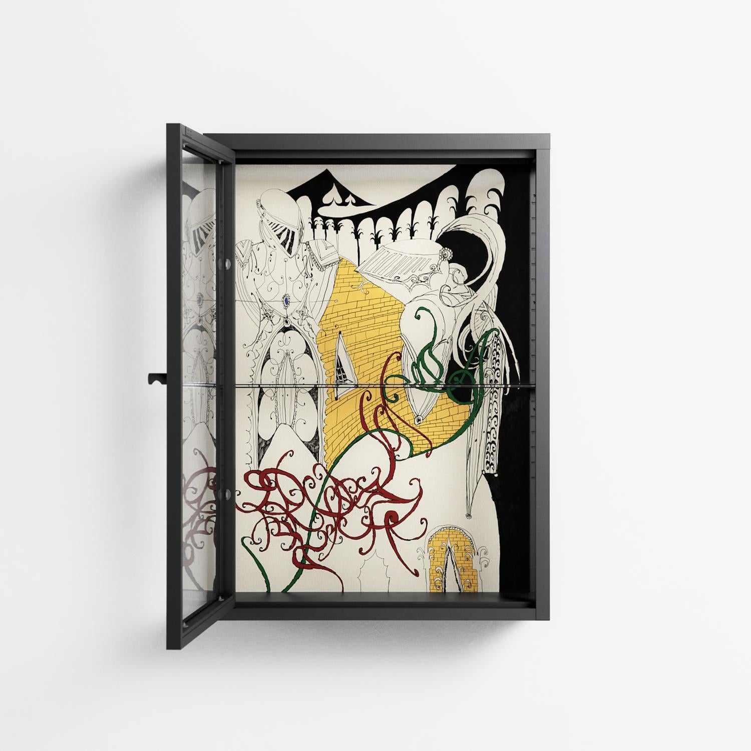 Knights - Wall Cabinet - Naia Escribano - Antracite - Clear glass