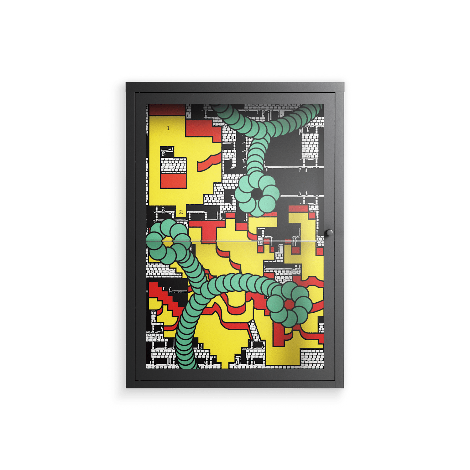 Maps - Wall Cabinet - Naia Escribano - Antracite - Clear glass