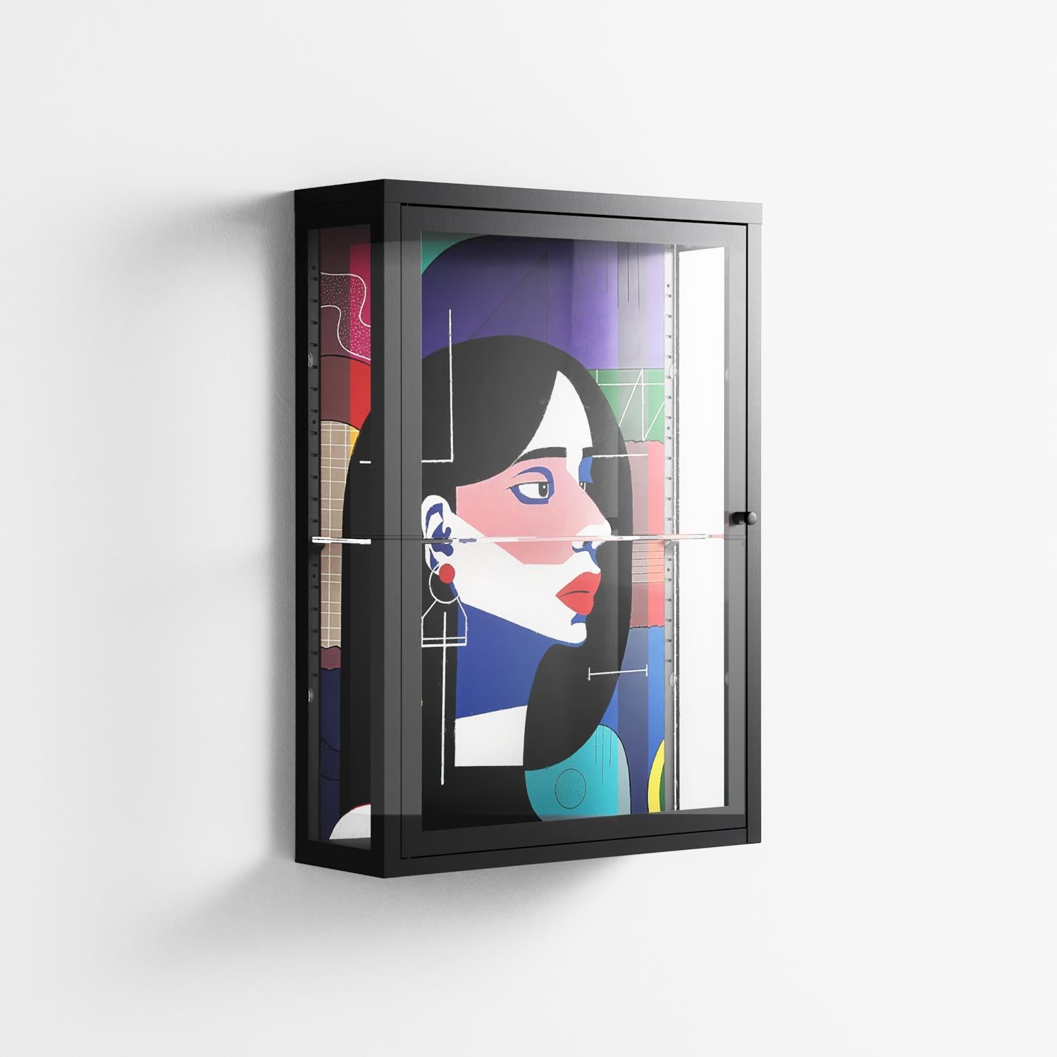 Chained To Perception - Wall Cabinet - Mathilda Kienast - Antracite - Clear glass