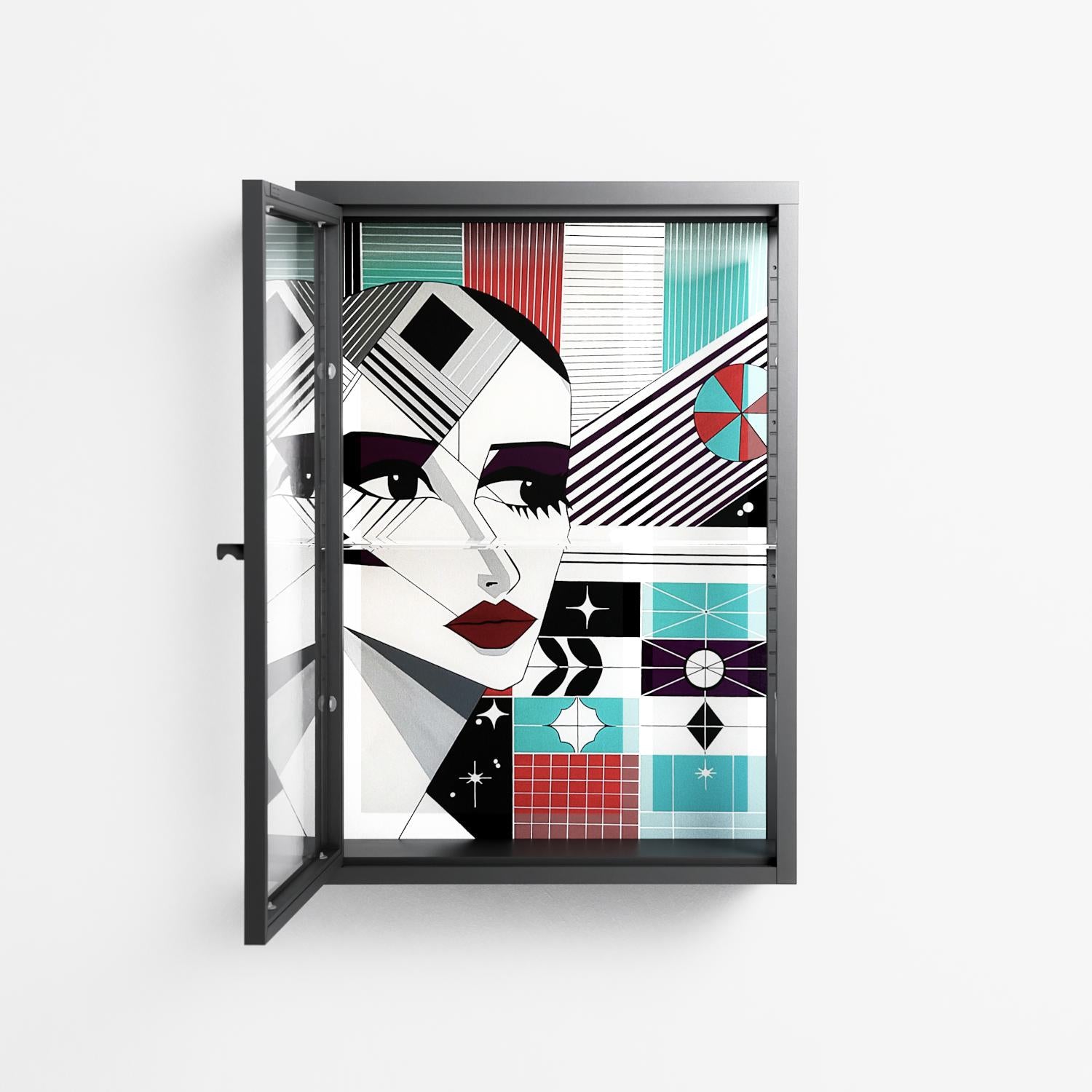 The Dessolution - Wall Cabinet - Mathilda Kienast - Antracite - Clear glass