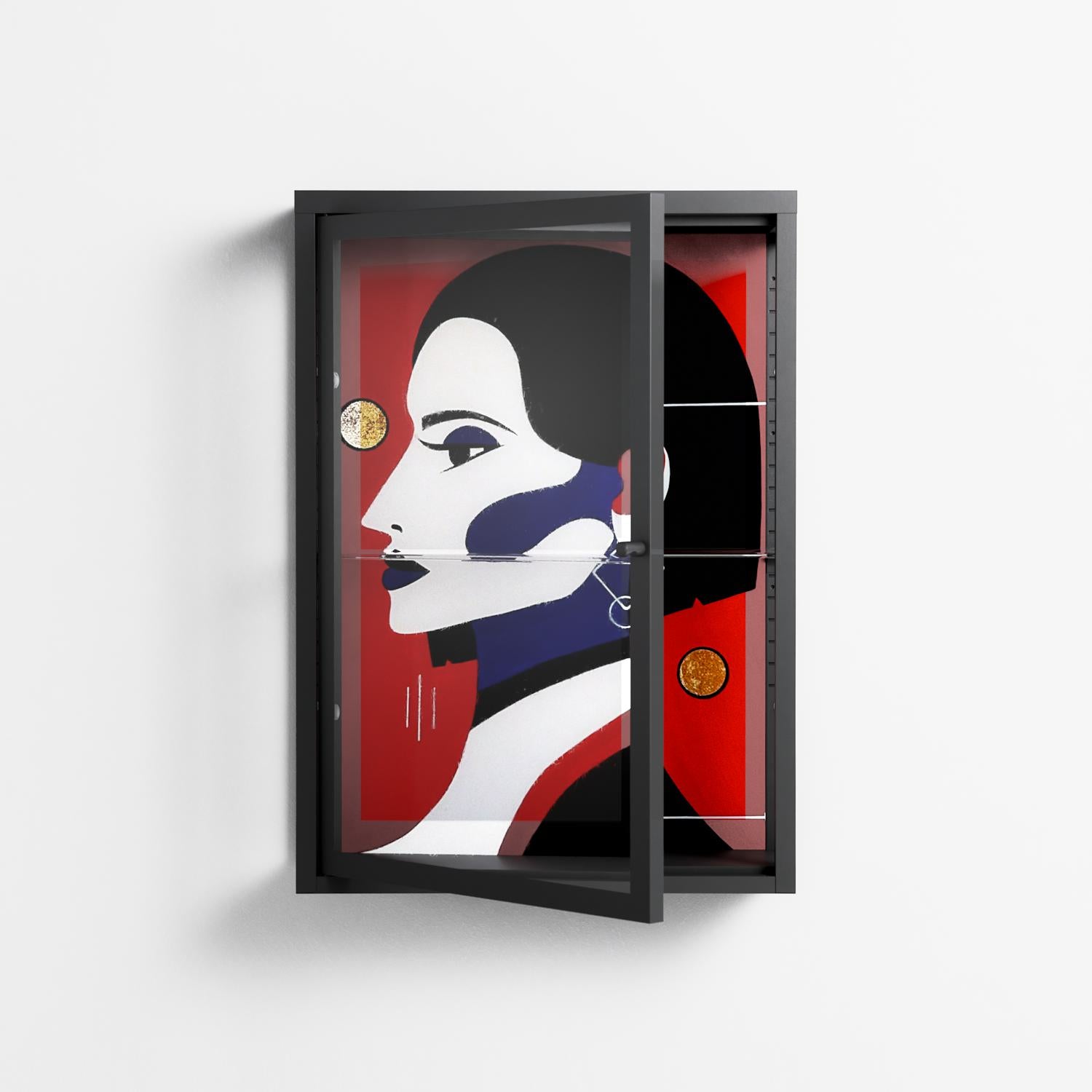 Unseen In Plain Sight - Wall Cabinet - Mathilda Kienast - Antracite - Clear glass