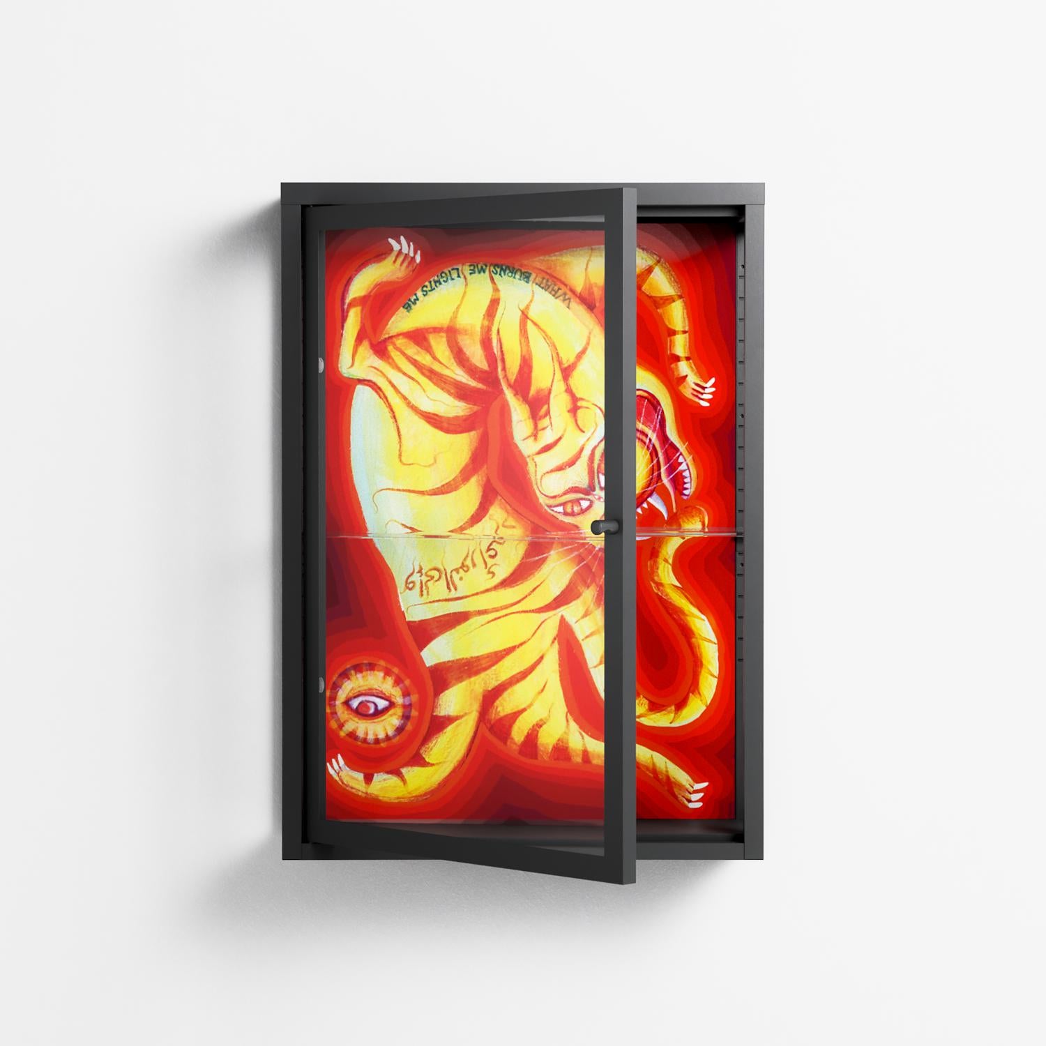 Burning Tiger - Wall Cabinet - Mo Kalache - Antracite - Clear glass