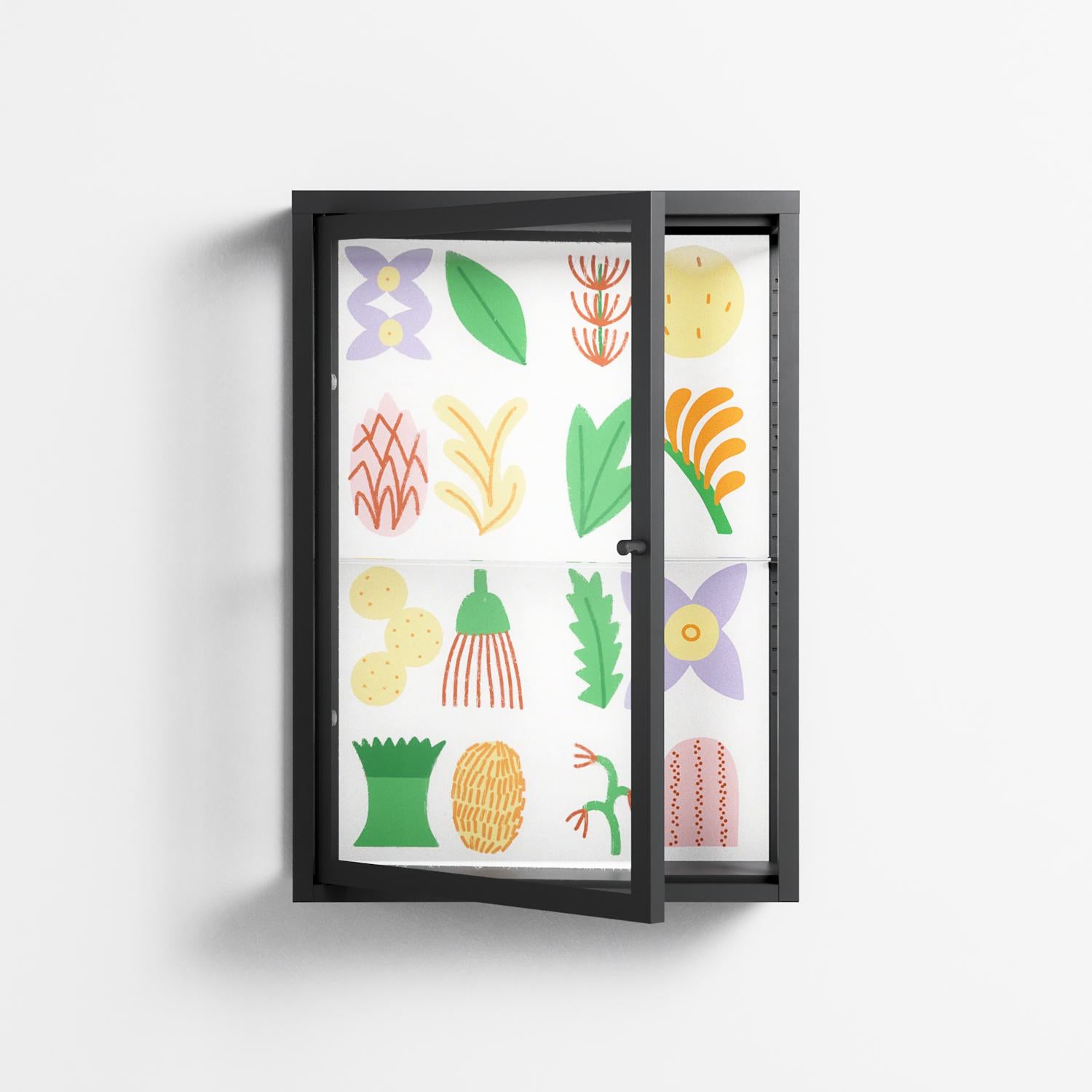Shapes - Wall Cabinet - Lydia Greaves - Antracite - Clear glass