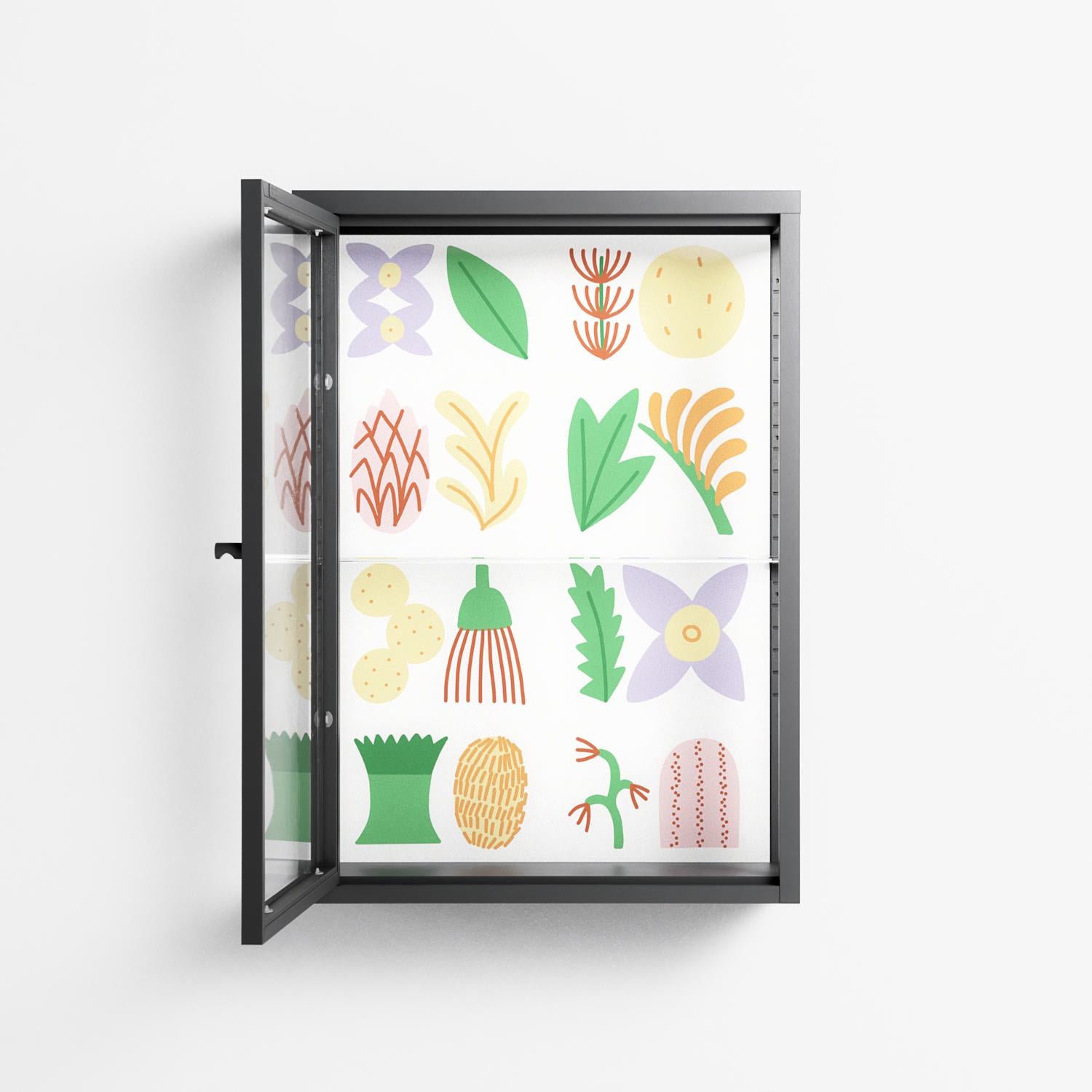 Shapes - Wall Cabinet - Lydia Greaves - Antracite - Clear glass