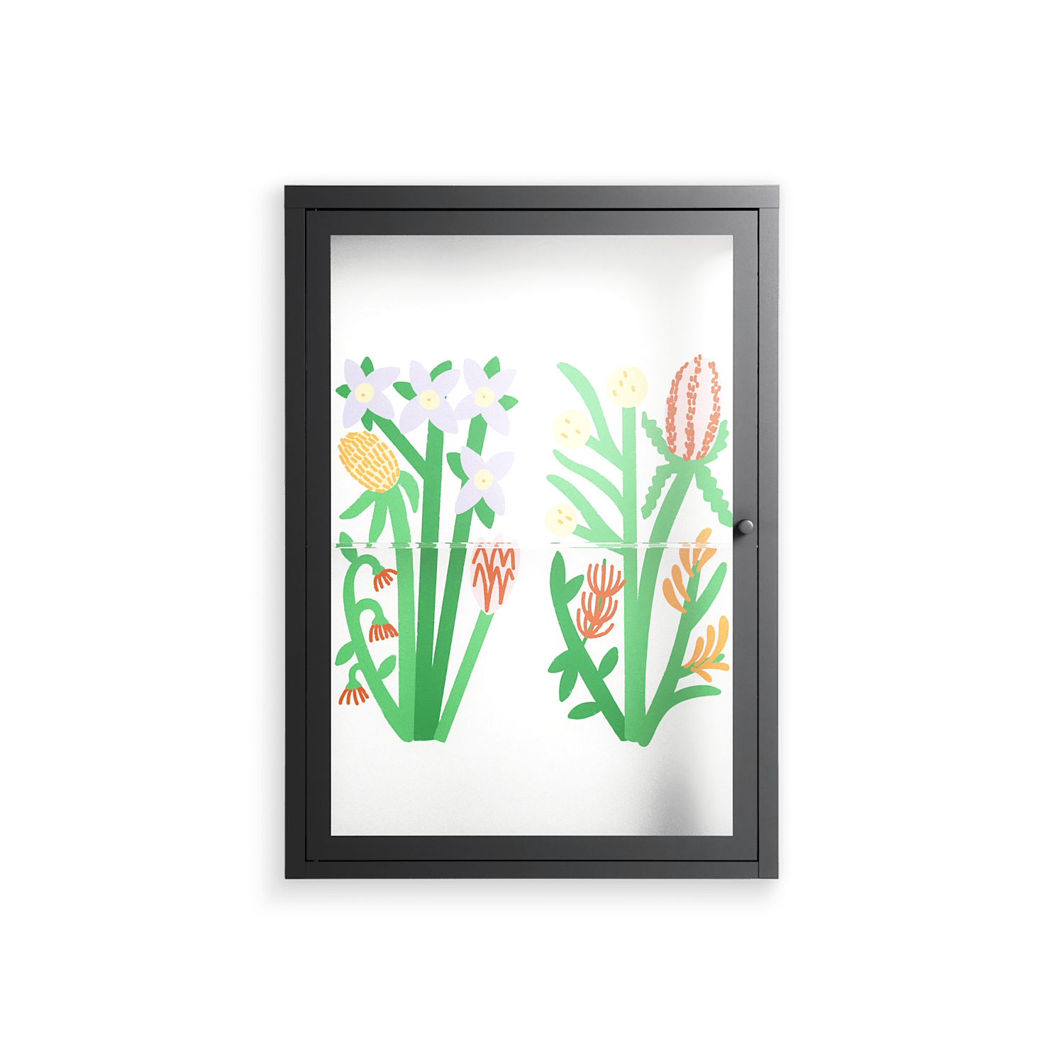Bouquets - Wall Cabinet - Lydia Greaves - Antracite - Clear glass