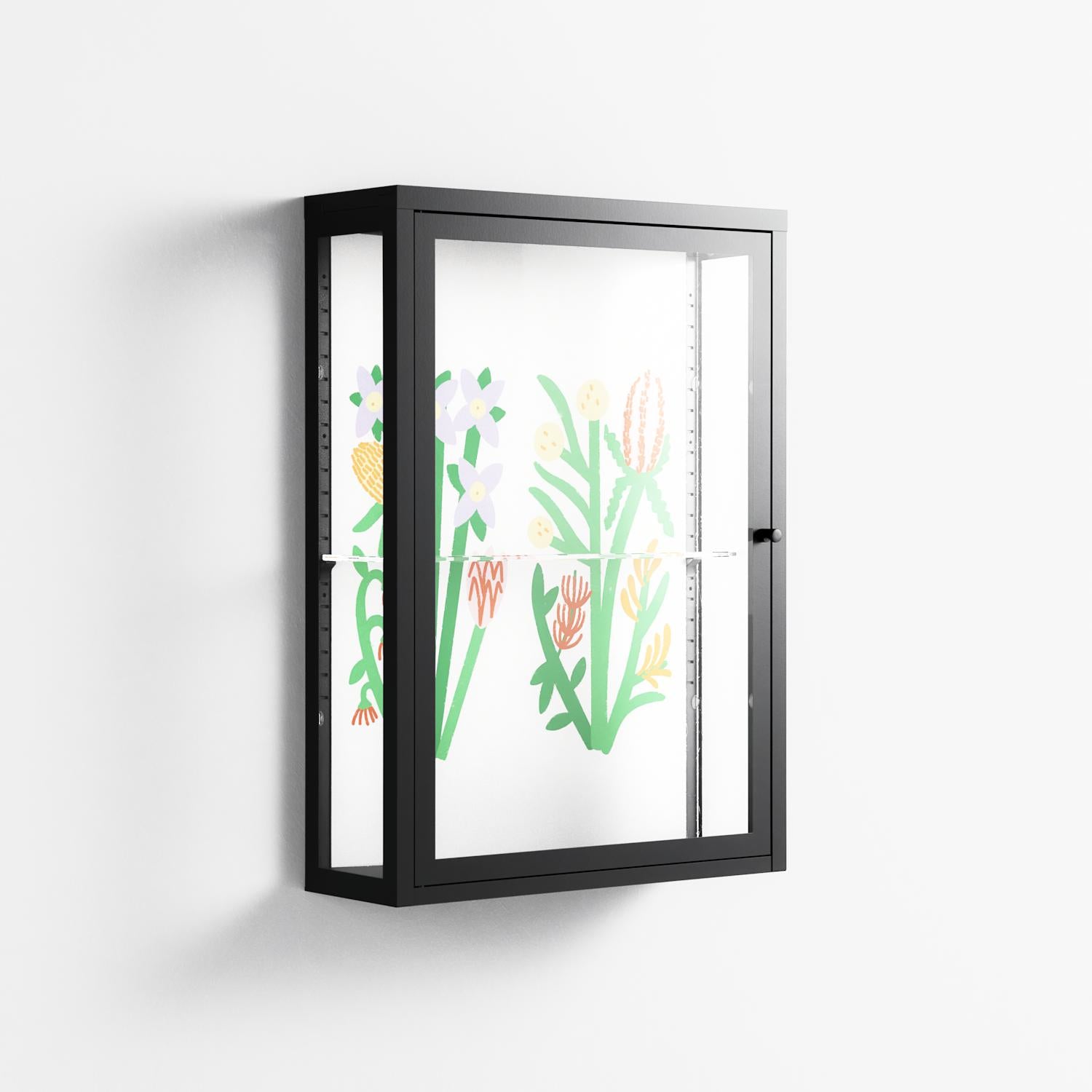Bouquets - Wall Cabinet - Lydia Greaves - Antracite - Clear glass