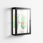 Bouquets Cream - Wall Cabinet - Lydia Greaves - Antracite - Clear glass