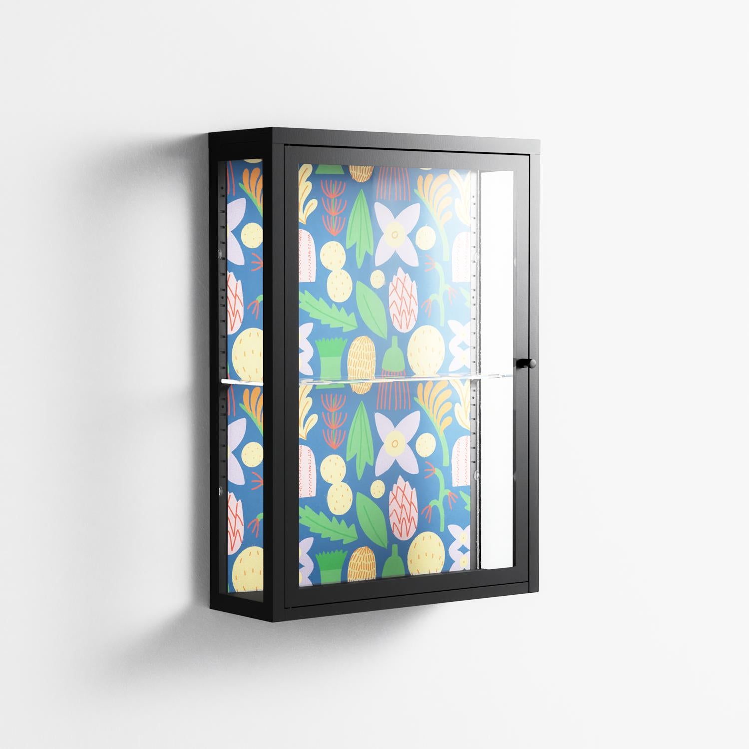 Shapes Blue - Wall Cabinet - Lydia Greaves - Antracite - Clear glass