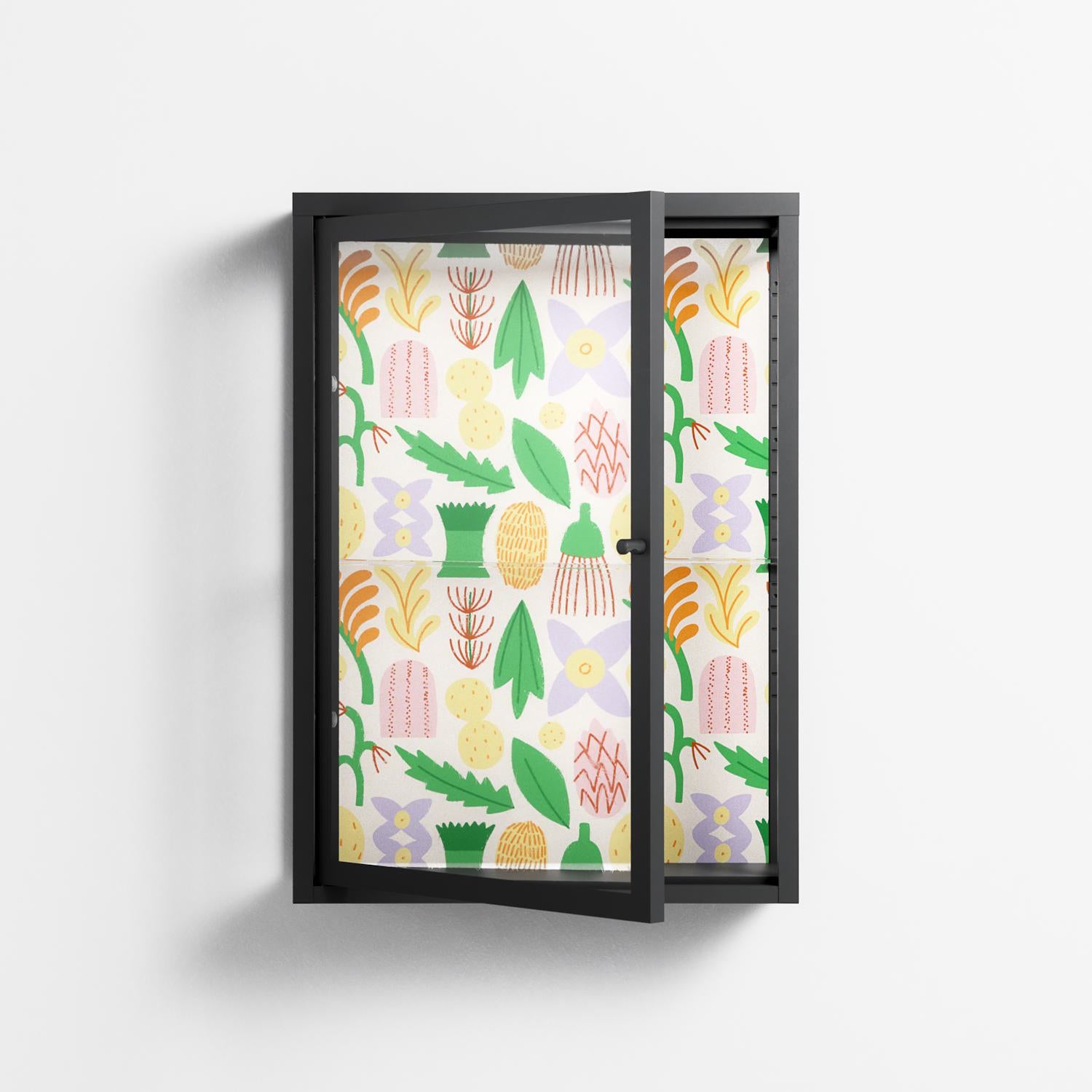 Shapes Cream - Wall Cabinet - Lydia Greaves - Antracite - Clear glass