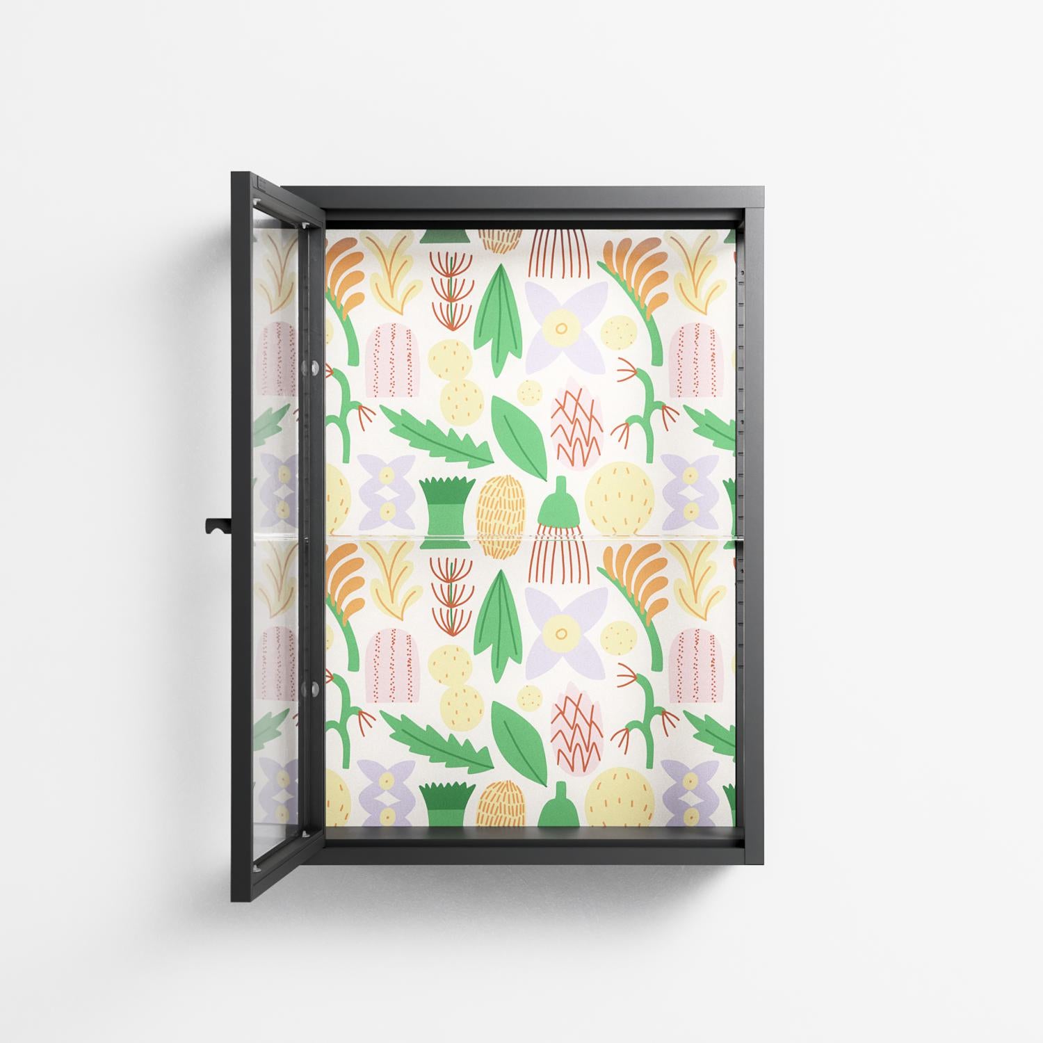 Shapes Cream - Wall Cabinet - Lydia Greaves - Antracite - Clear glass