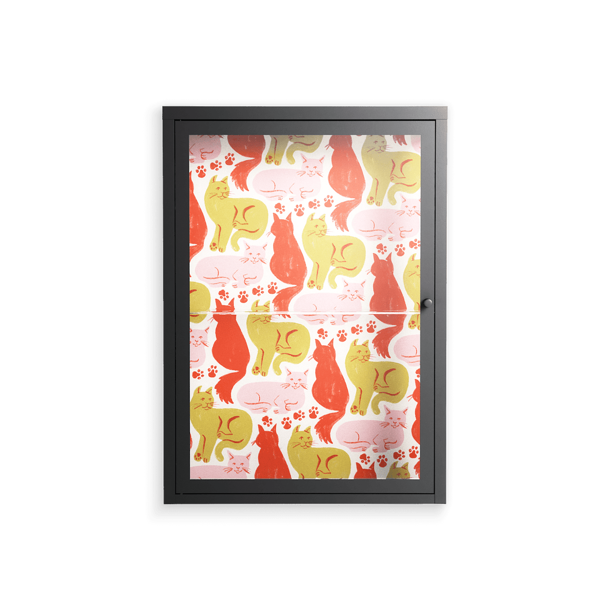 Cats - Wall Cabinet - Lydia Greaves - Antracite - Clear glass