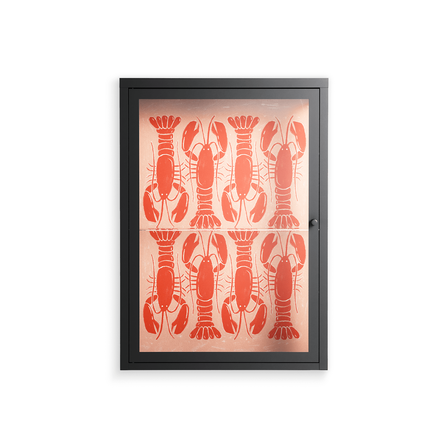 Lobsters - Wall Cabinet - Lydia Greaves - Antracite - Clear glass