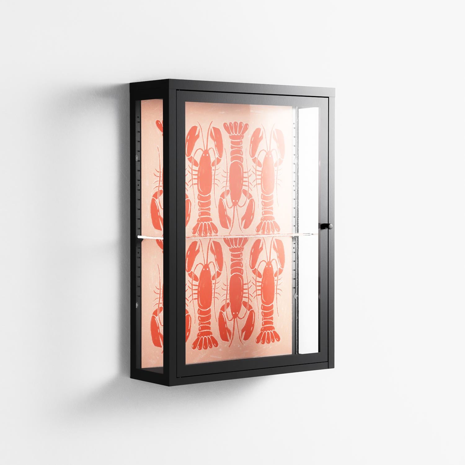 Lobsters - Wall Cabinet - Lydia Greaves - Antracite - Clear glass