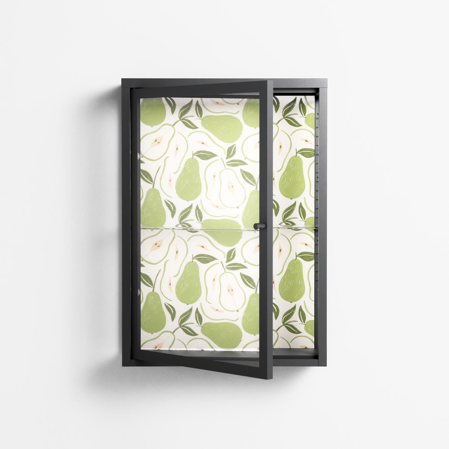 Pears - Wall Cabinet - Lydia Greaves - Antracite - Clear glass