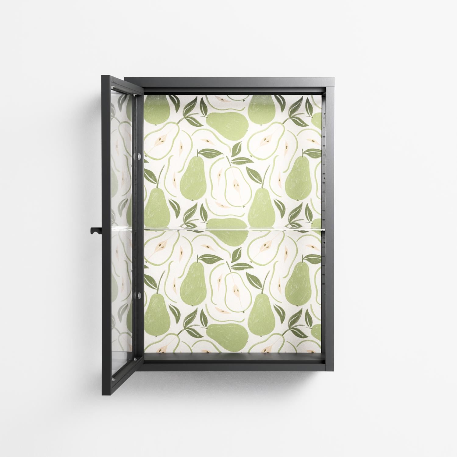 Pears - Wall Cabinet - Lydia Greaves - Antracite - Clear glass