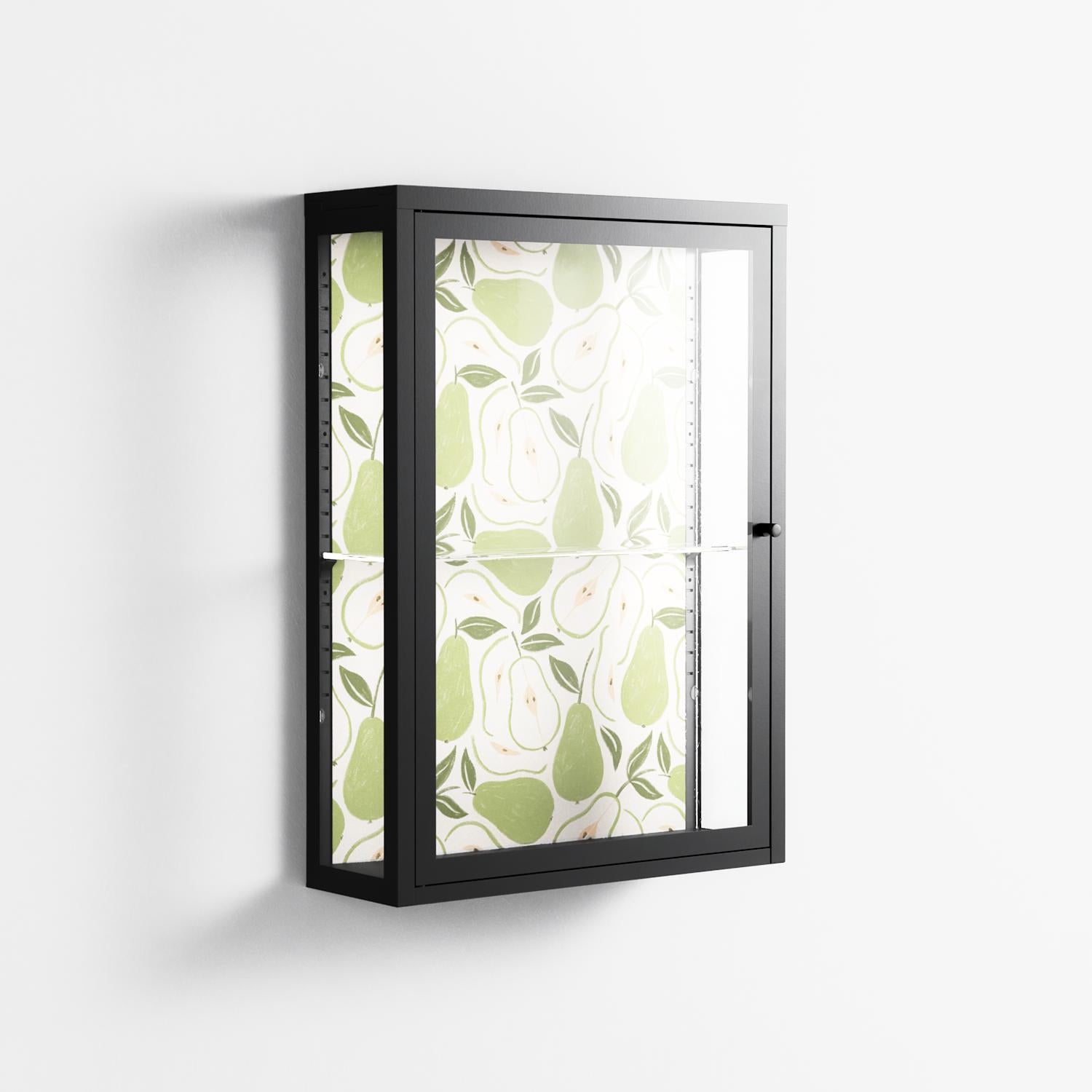 Pears - Wall Cabinet - Lydia Greaves - Antracite - Clear glass