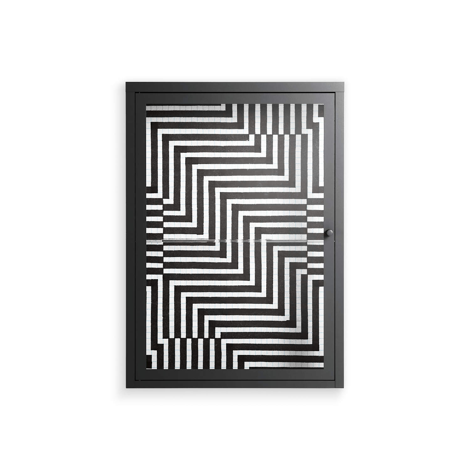 Rectangle In Rectangle - Wall Cabinet - Guido De Boer - Antracite - Clear glass