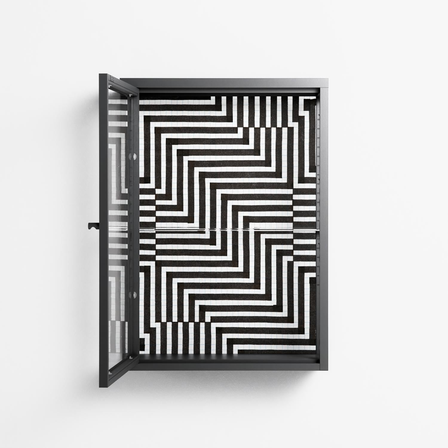 Rectangle In Rectangle - Wall Cabinet - Guido De Boer - Antracite - Clear glass