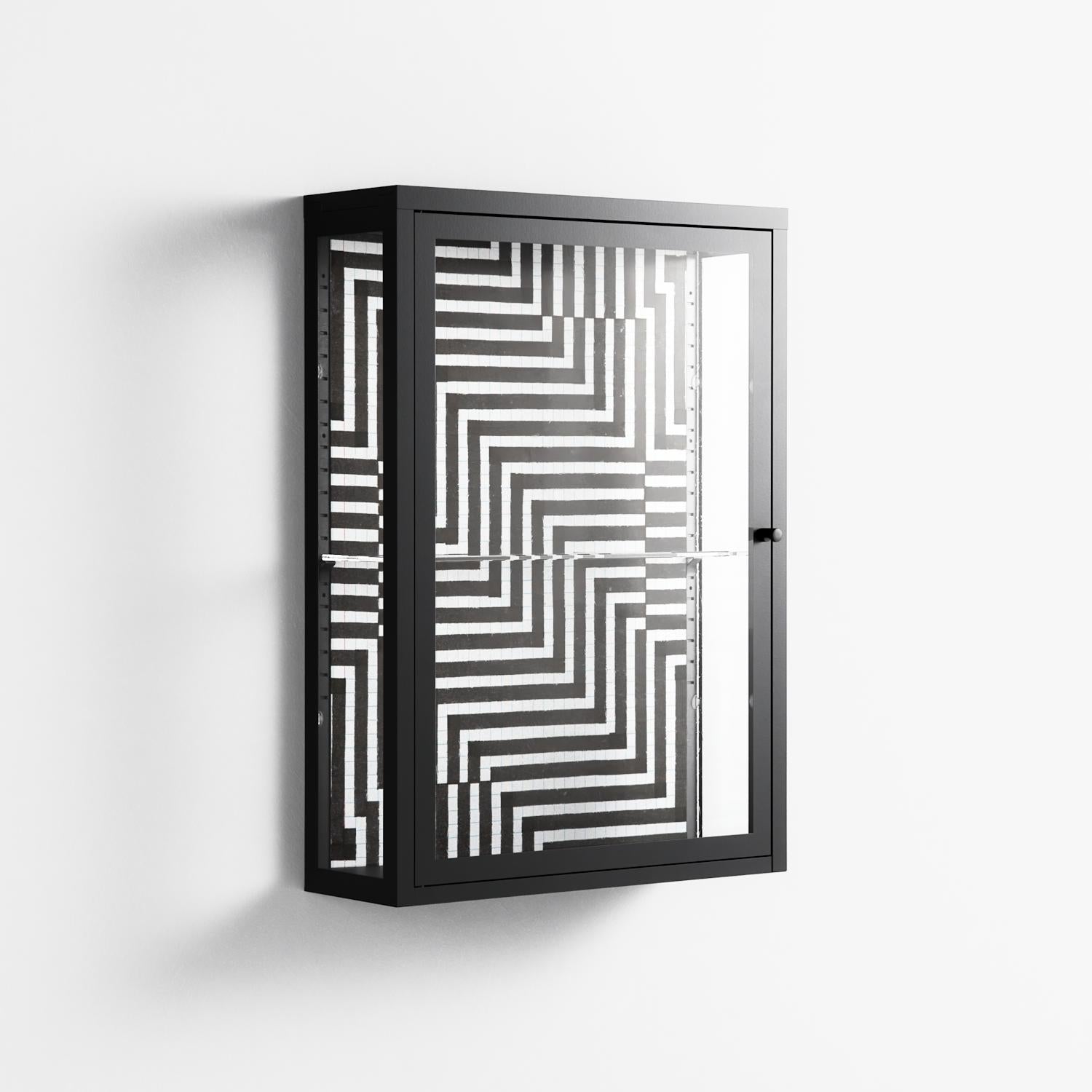 Rectangle In Rectangle - Wall Cabinet - Guido De Boer - Antracite - Clear glass