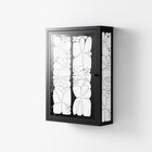 White Flowers - Wall Cabinet - Konrad Blaszczyk - Antracite - Overlay Glass