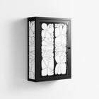 White Flowers - Wall Cabinet - Konrad Blaszczyk - Antracite - Overlay Glass