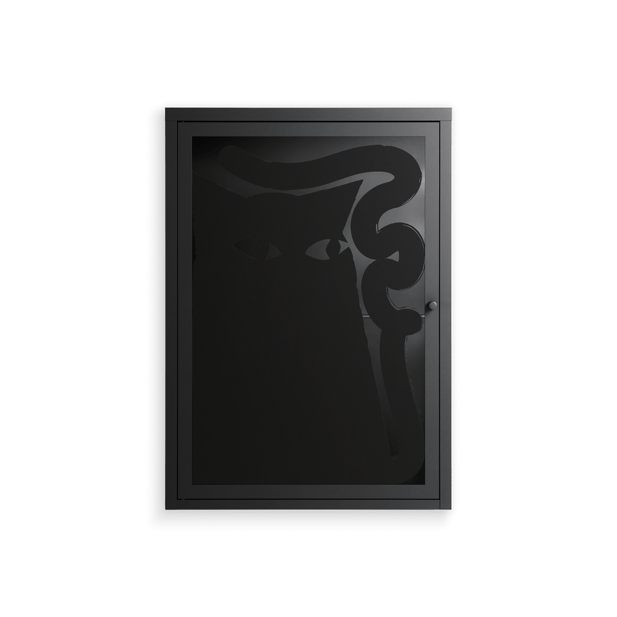 Black Cat - Wall Cabinet - Konrad Blaszczyk - Antracite - Overlay Glass