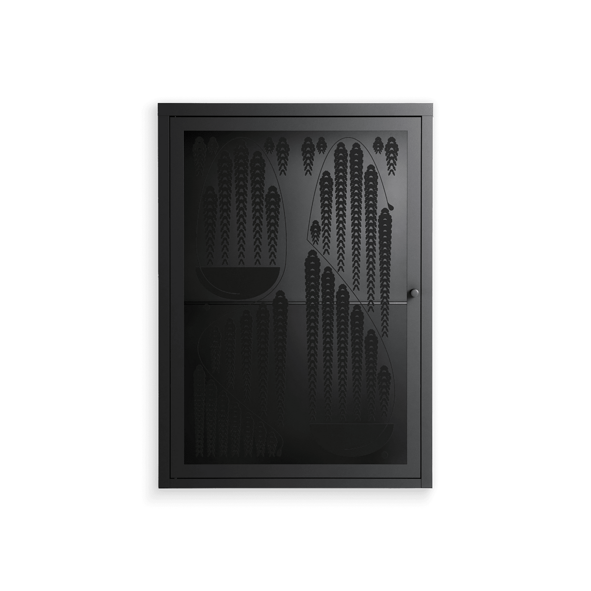Black Fern - Wall Cabinet - Konrad Blaszczyk - Antracite - Overlay Glass