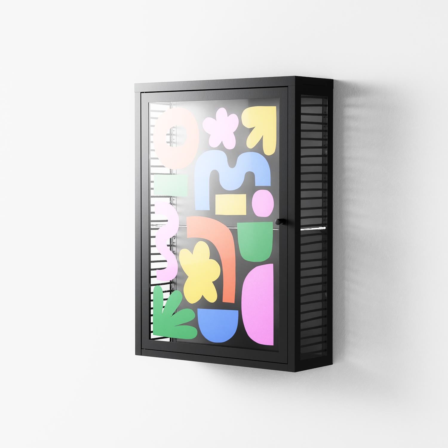 Fun Shapes - Wall Cabinet - Sandra Hutter - Antracite - Overlay Glass