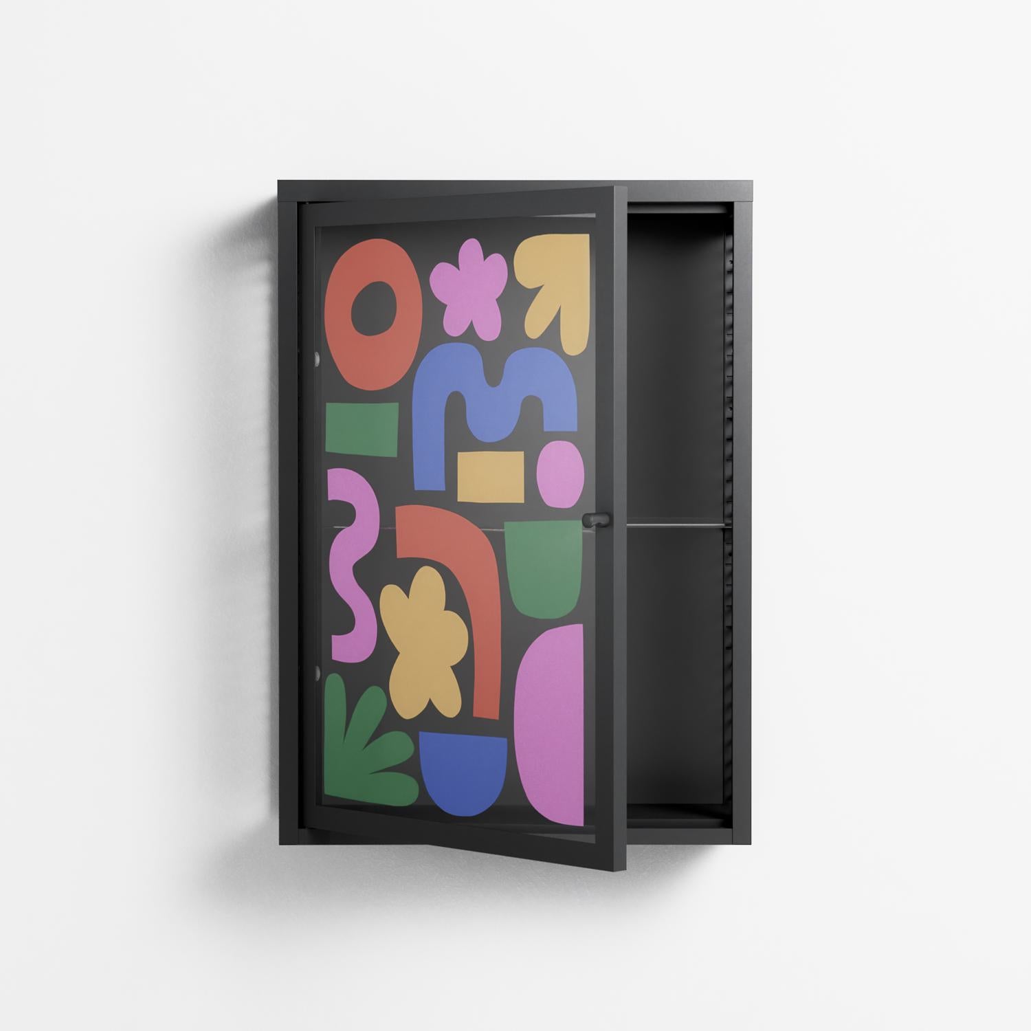 Fun Shapes - Wall Cabinet - Sandra Hutter - Antracite - Overlay Glass