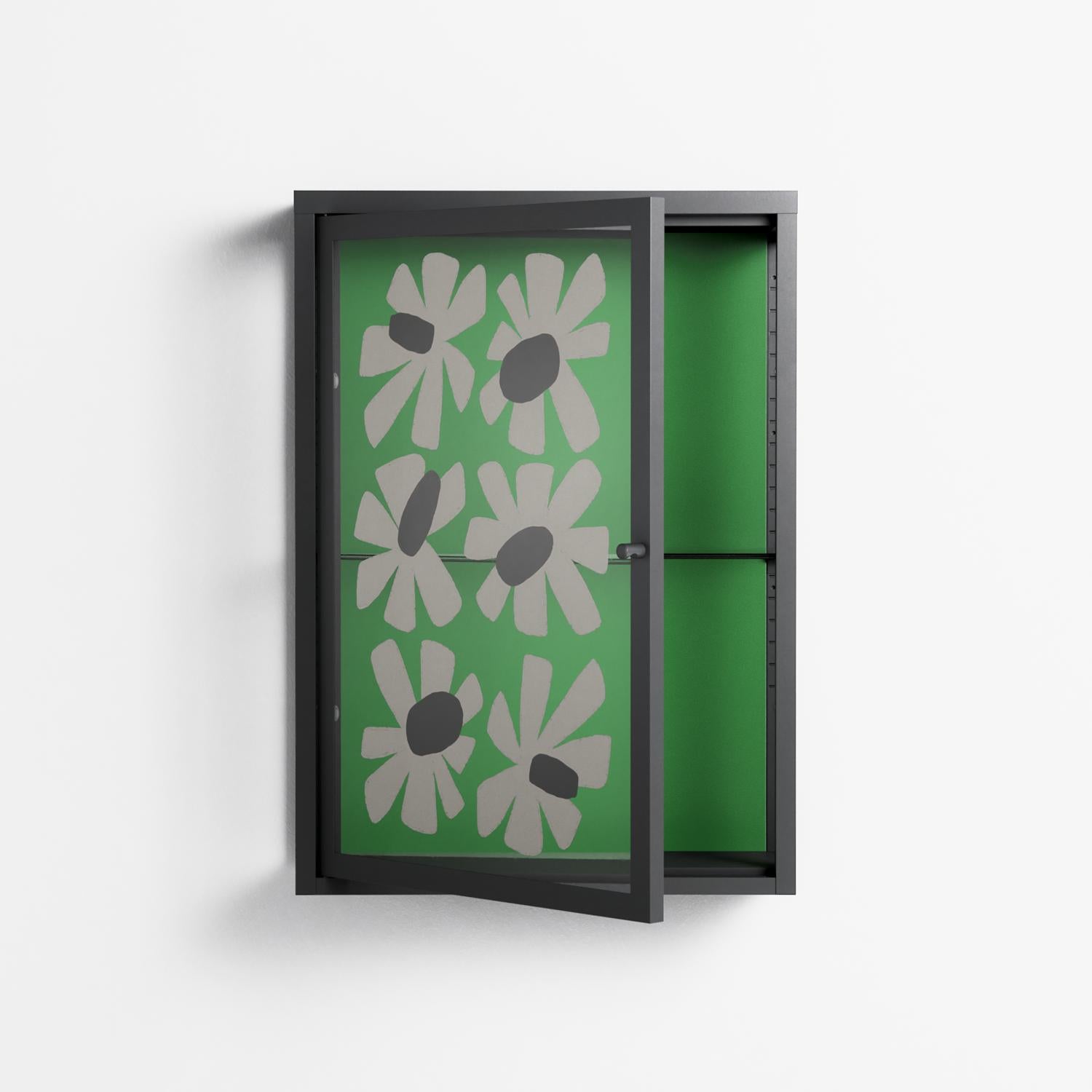 No Stress - Wall Cabinet - Magdalena Marchocka - Antracite - Overlay Glass
