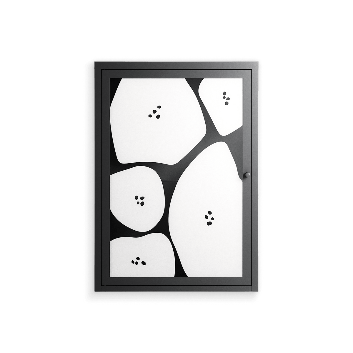 Stones - Wall Cabinet - Magdalena Marchocka - Antracite - Overlay Glass
