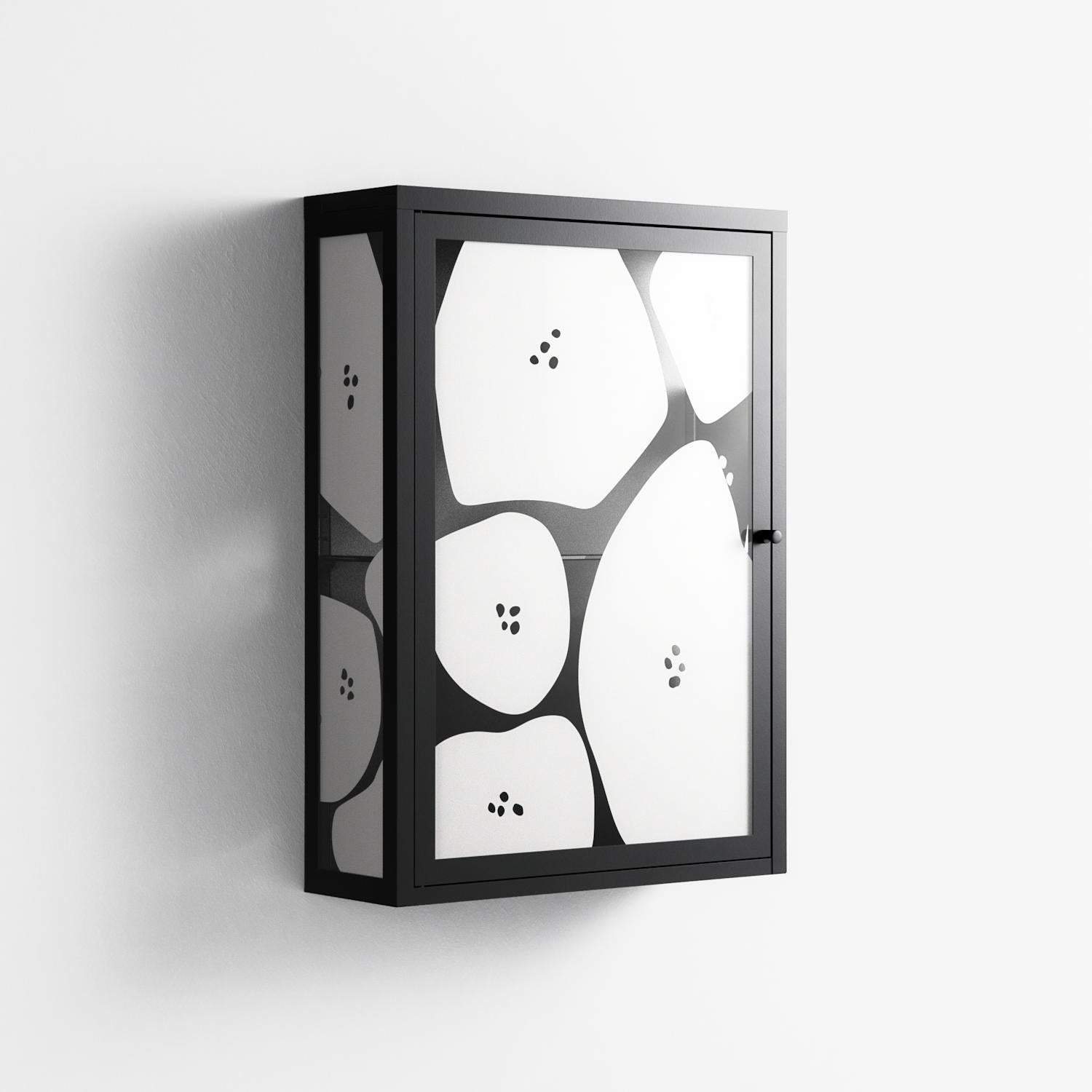 Stones - Wall Cabinet - Magdalena Marchocka - Antracite - Overlay Glass