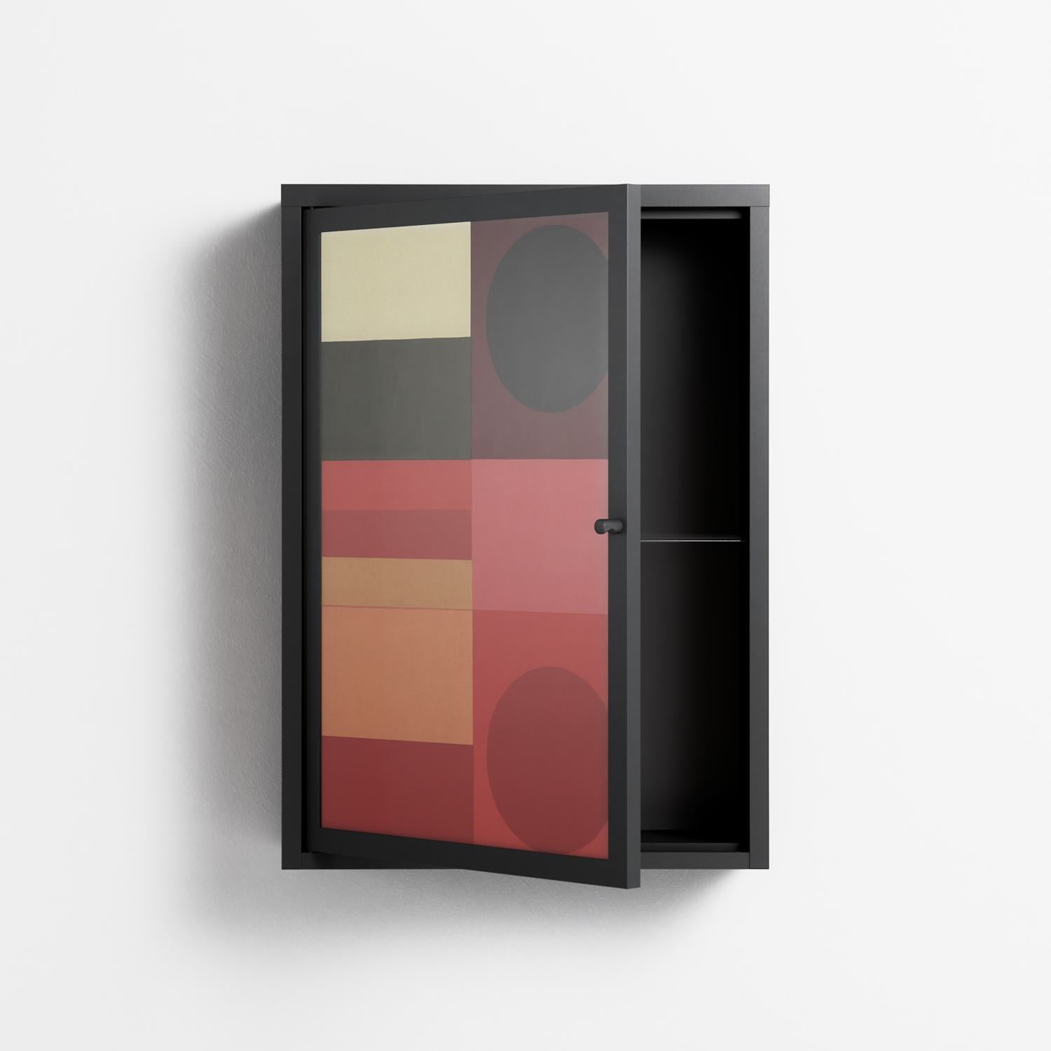 Turnstile - Wall Cabinet - Rikki Hewitt - Antracite - Overlay Glass