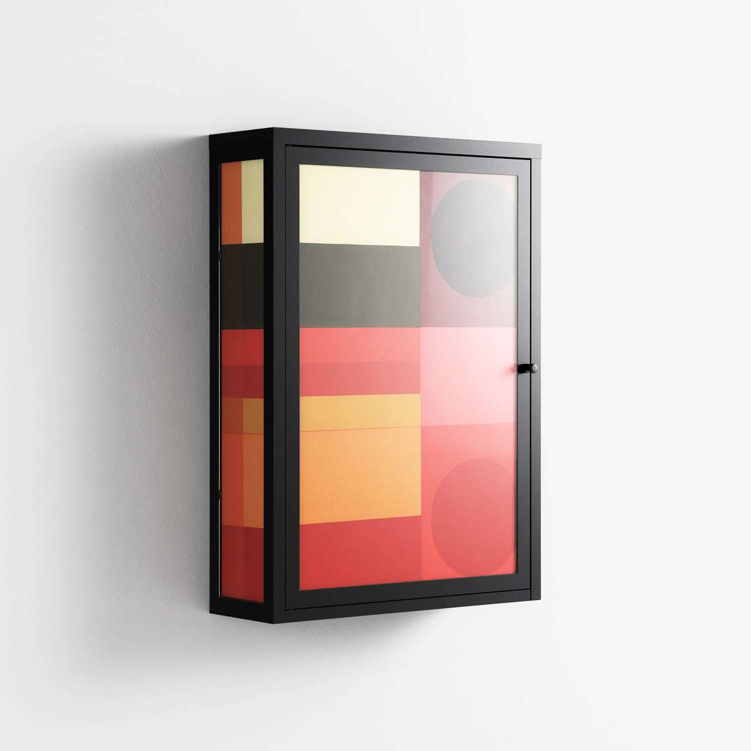 Turnstile - Wall Cabinet - Rikki Hewitt - Antracite - Overlay Glass