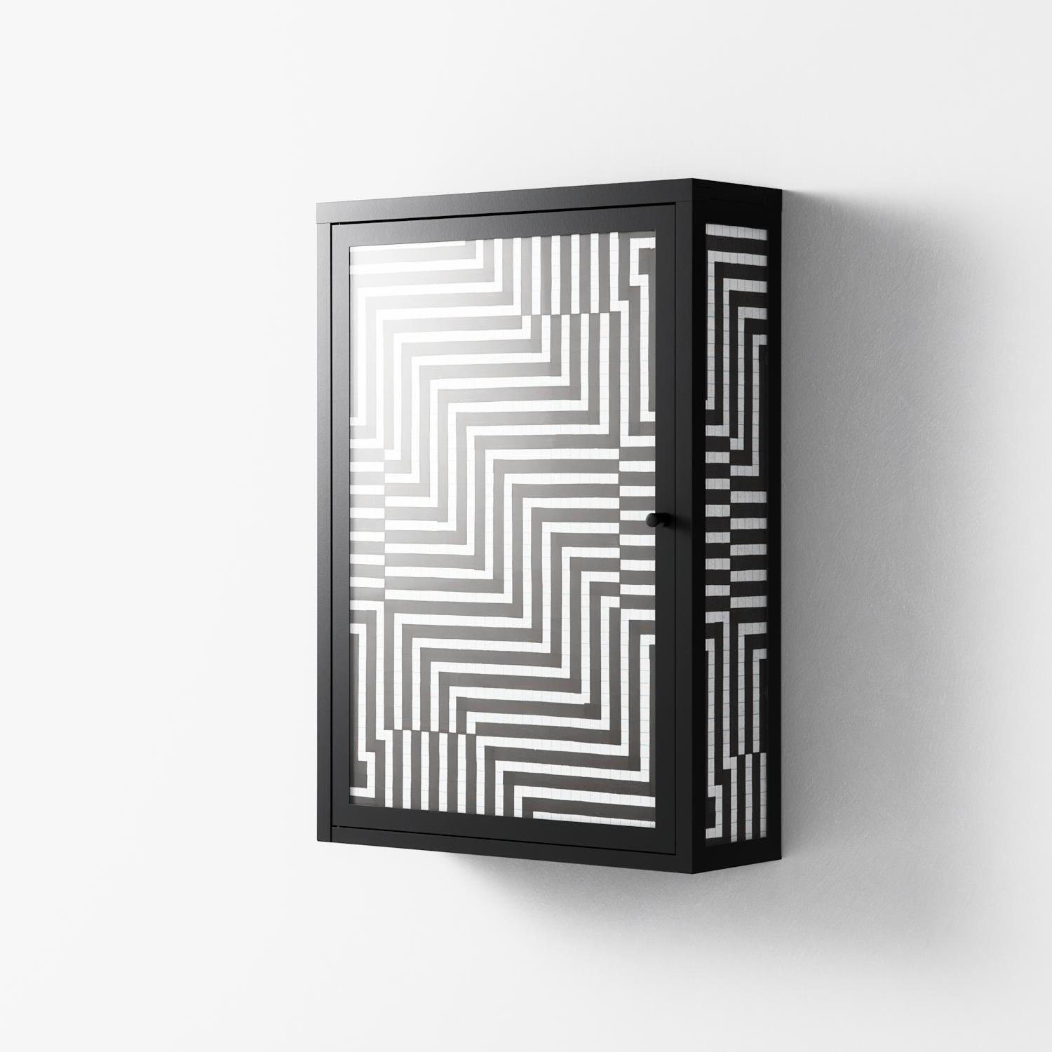 Rectangle In Rectangle - Wall Cabinet - Guido De Boer - Antracite - Overlay Glass